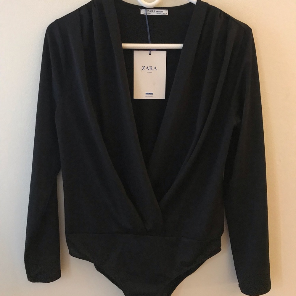 Zara long sleeve wrap bodysuit